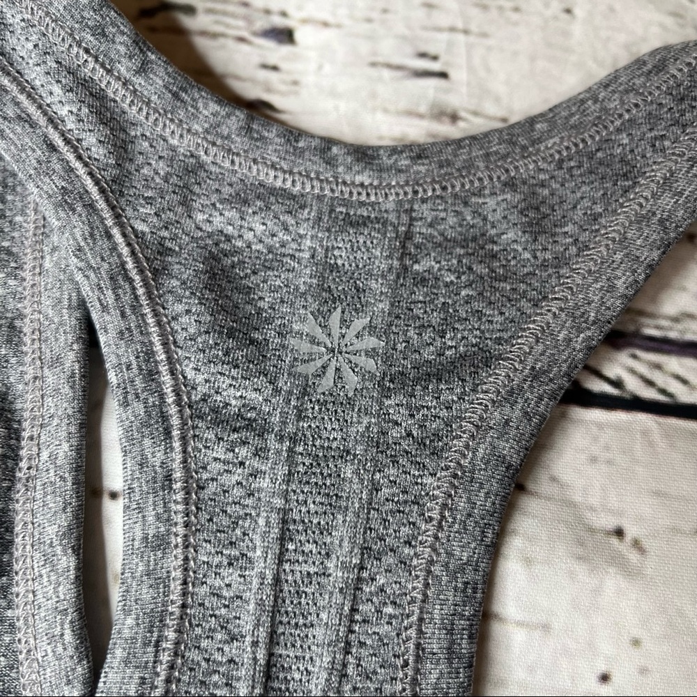 Athleta Ruched Grey Racerback Tank Top Size M - Picture 5 of 7